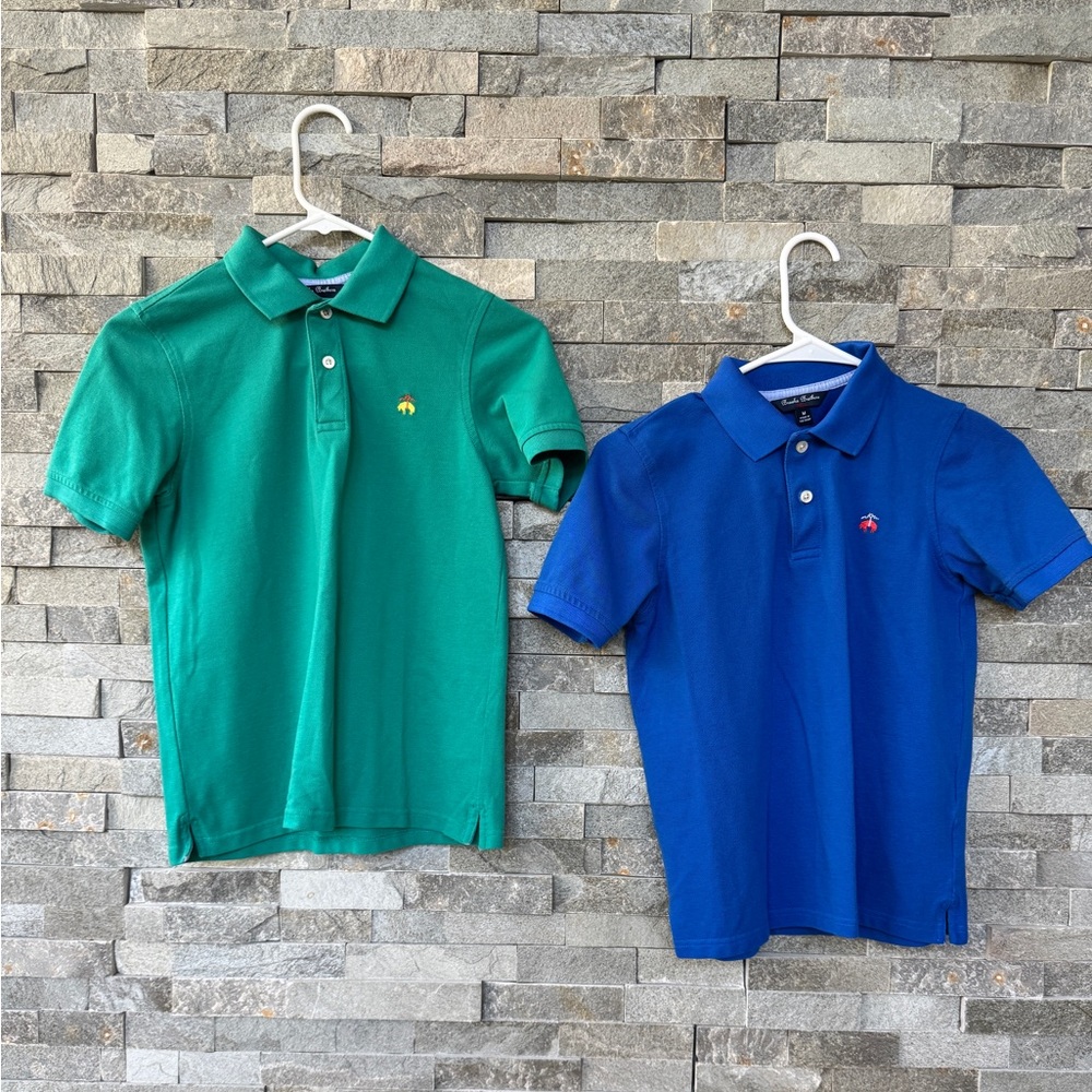 Brooks Brothers Green & Blue Polo Shirts for Kids Medium 10